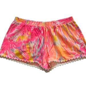 Lilly Pulitzer Girls Pom Pom Trim Shorts Size Large 8-10y